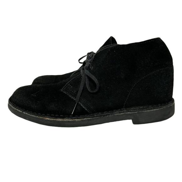 Clarks Bushacre 2 Black Suede Desert Boots - Picture 3 of 8